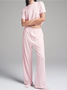 Skims Boyfriend Loose Straight Leg Lounge Pants Cherry Blossom Size XL